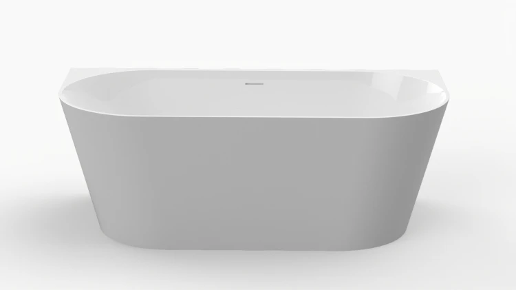Wanna przyścienna Carlo C 160 biała z konglomeratu Marmex widok frontowy nowoczesny design Ideal.X