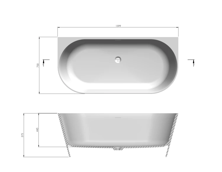 Wanna Carlo C 160 przyścienna w aranżacji montażowej przygotowanie do instalacji w nowoczesnej łazience