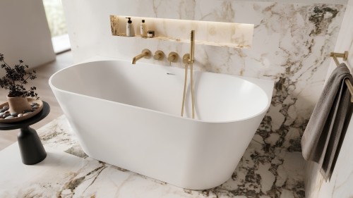 Wanna Carlo C 160 w nowoczesnej łazience minimalistyczna aranżacja premium styl soft minimal luksusowa przestrzeń