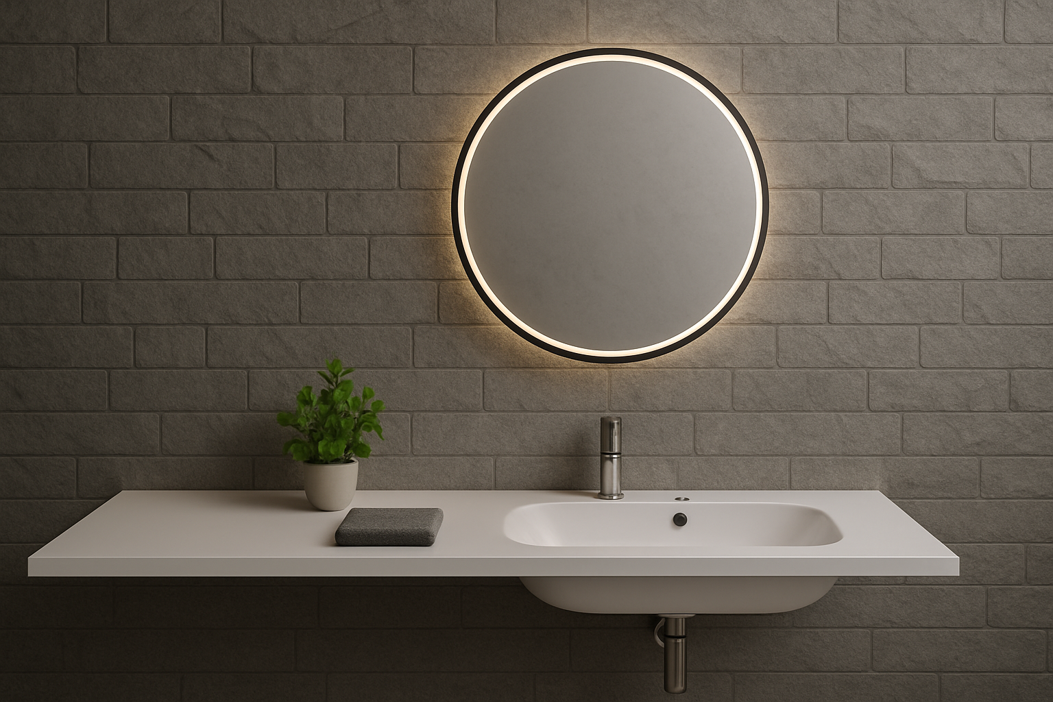 Duża umywalka 120 cm w eleganckiej łazience premium